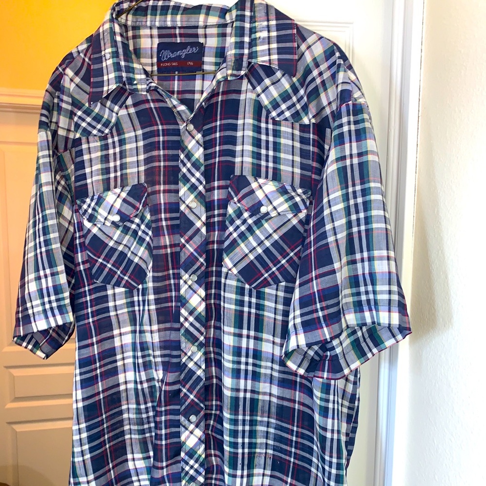 wrangler western style shirt X-long tails